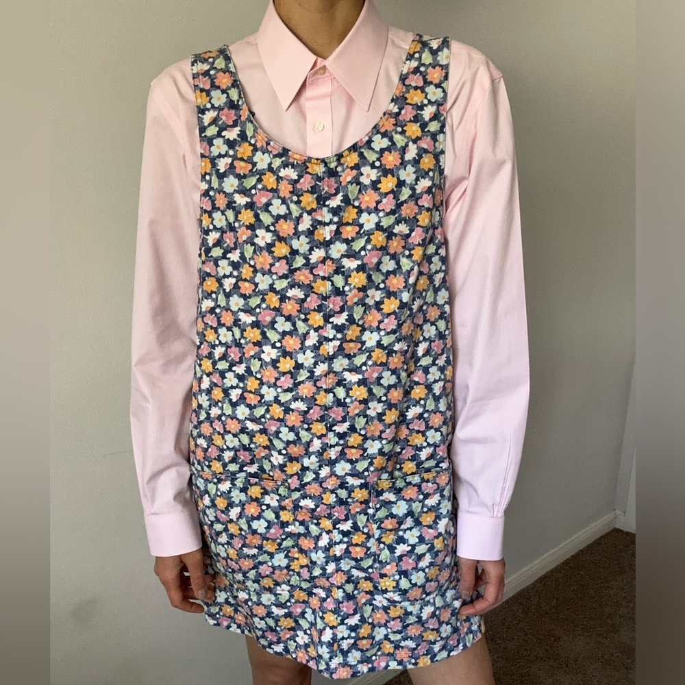 Cute  floral jeans sundress, Express jeans,size L